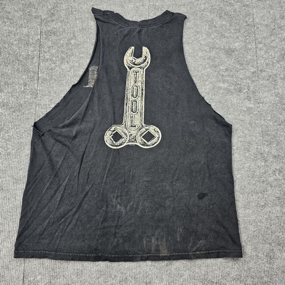 Tool Shirt Mens Large Black Cutoff Tank Sleeveless Rock 2009 Wrench Y2K Undertow - Picture 1 of 6
